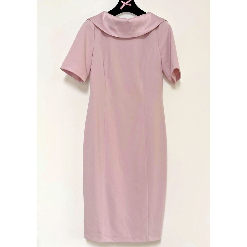 White House Black Market Blush Midi Sheath Dress with Cowl Neck - Picture 4 of 9
